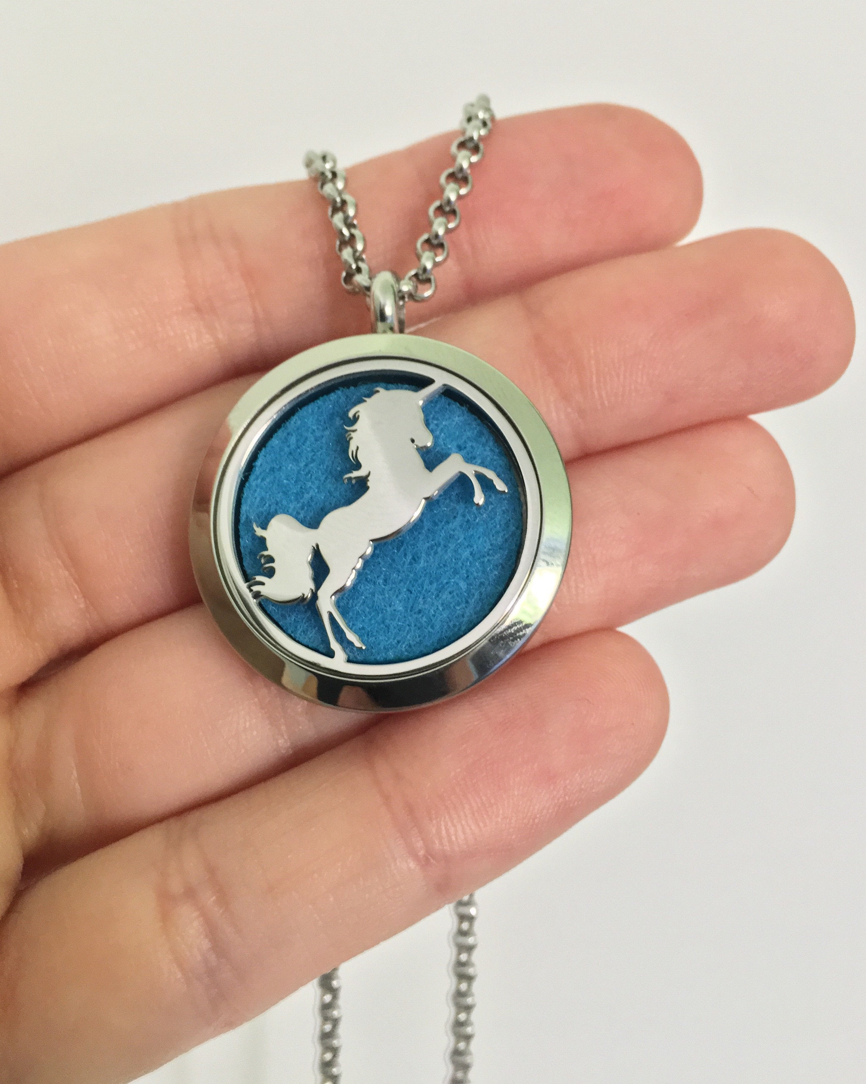 Stainless Steel Unicorn Essential Oil Necklace