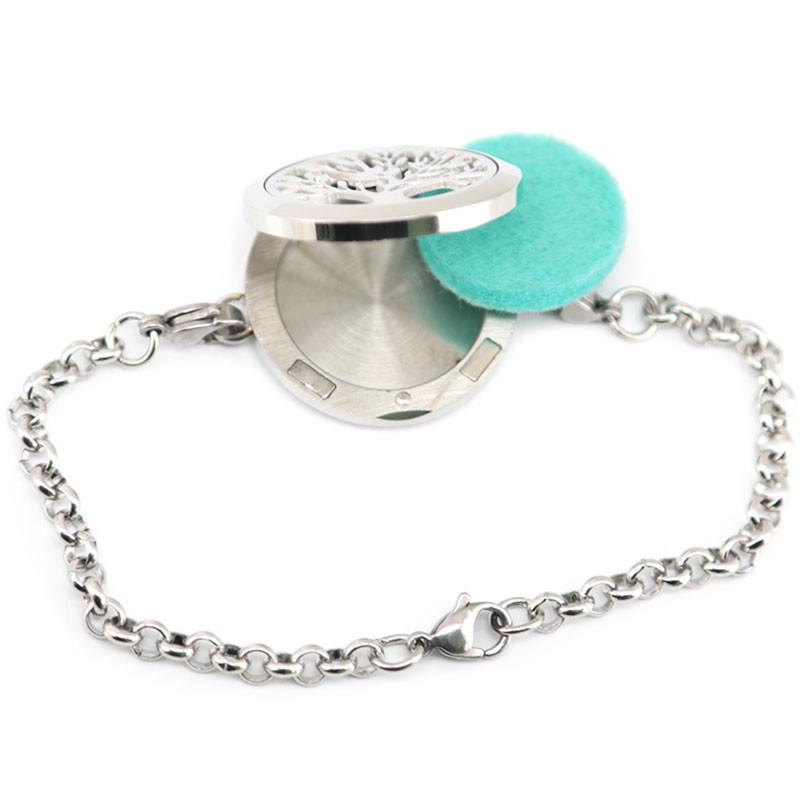Stainless Steel Tree of Life Essential Oil Bracelet