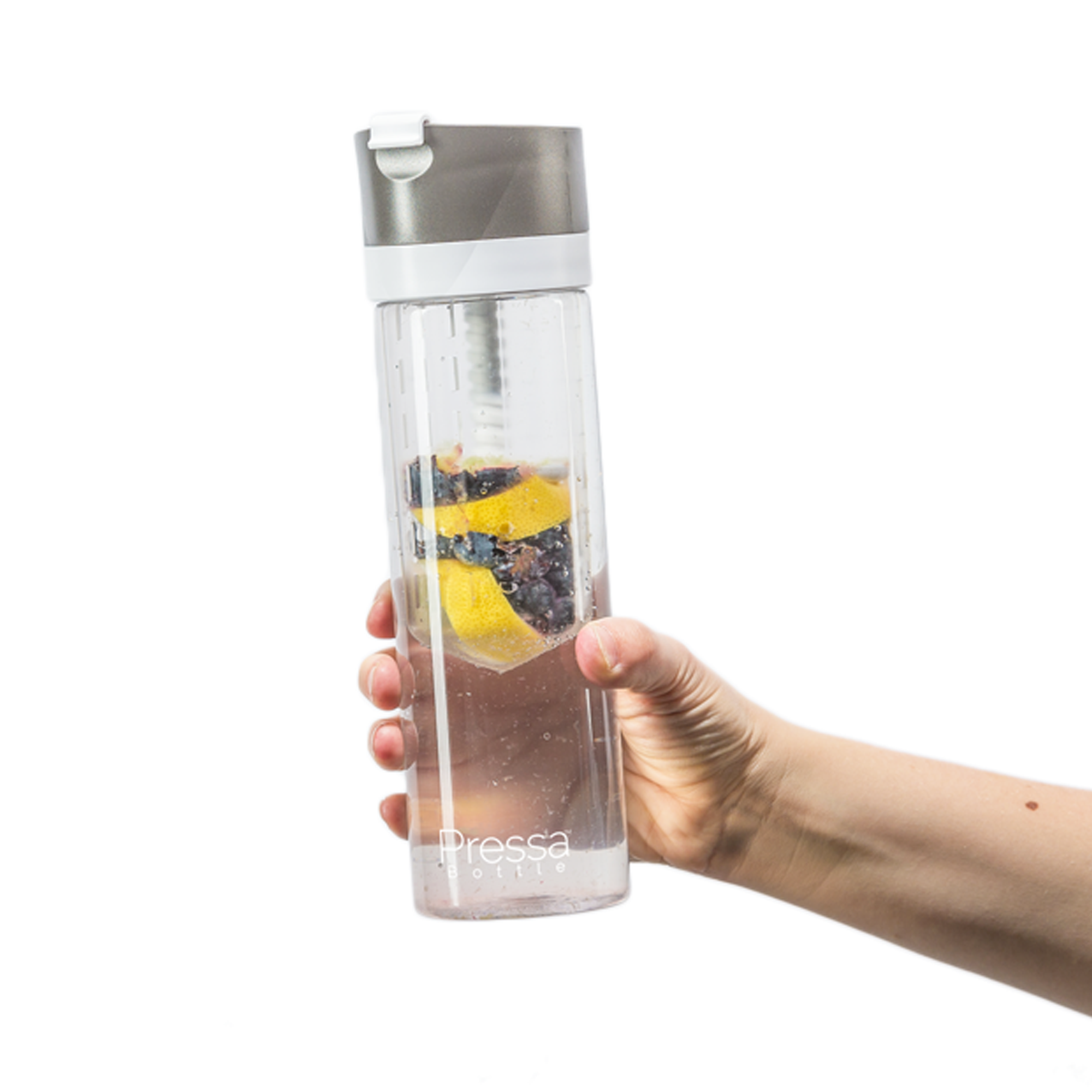 Pressa Bottle - Charcoal (Includes Bonus eBook "25 Fruit Infusion Water Recipes", a $7 value)