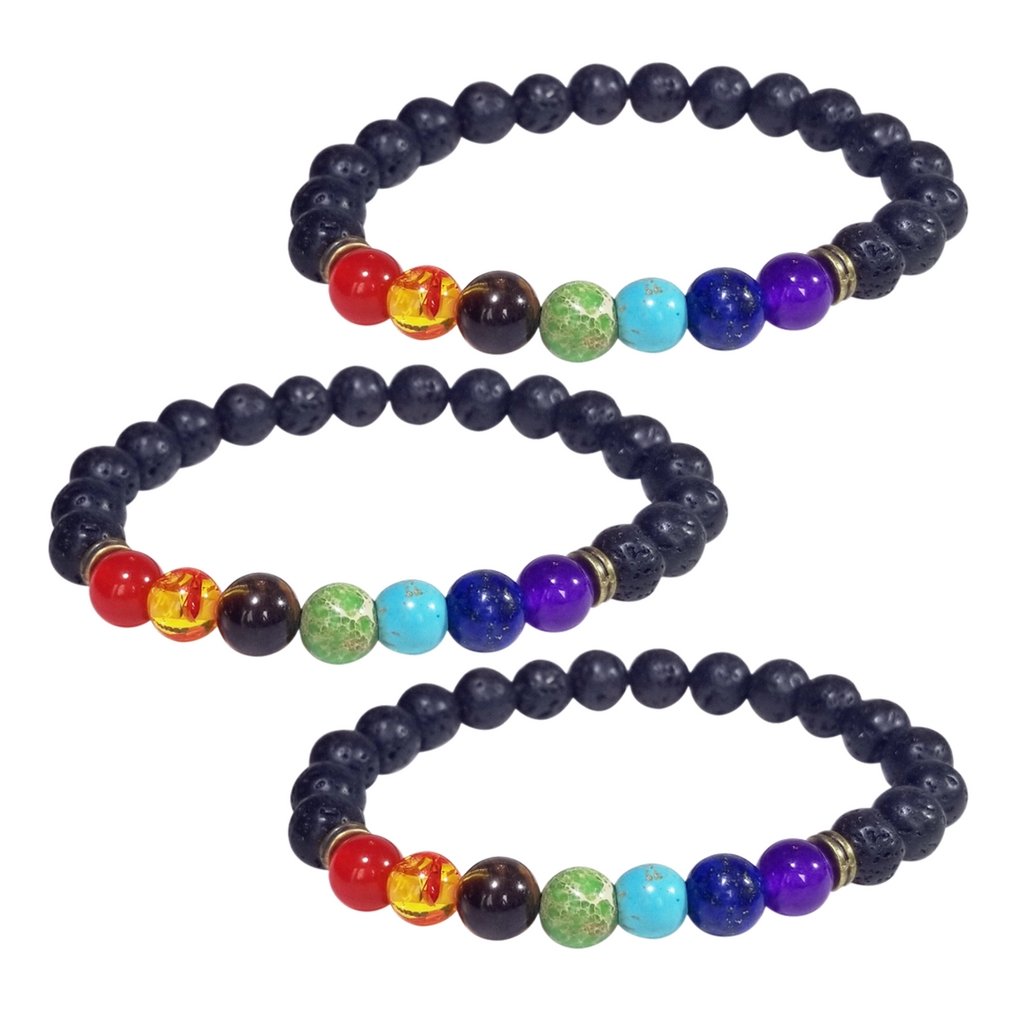 3 Chakra Lava Stone Diffuser Bracelets