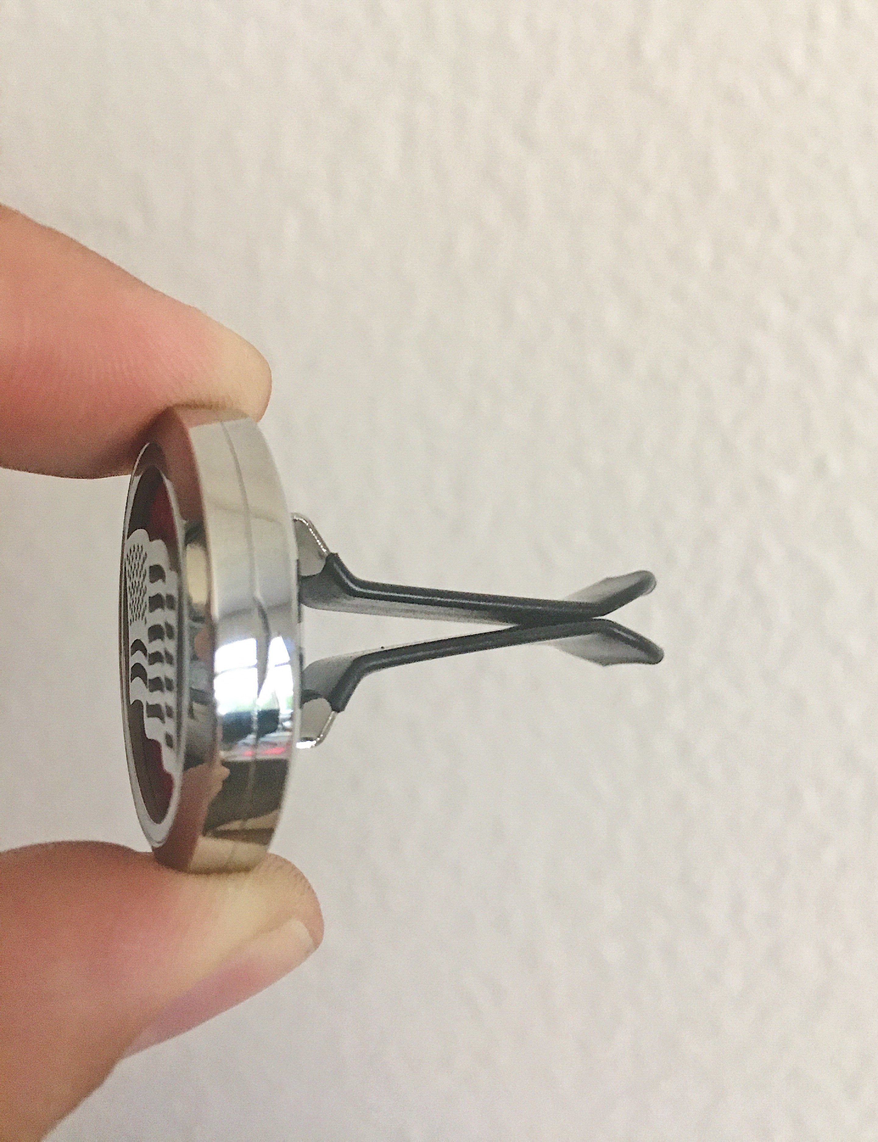 Stainless Steel American Flag Essential Oil Car Diffuser Clip