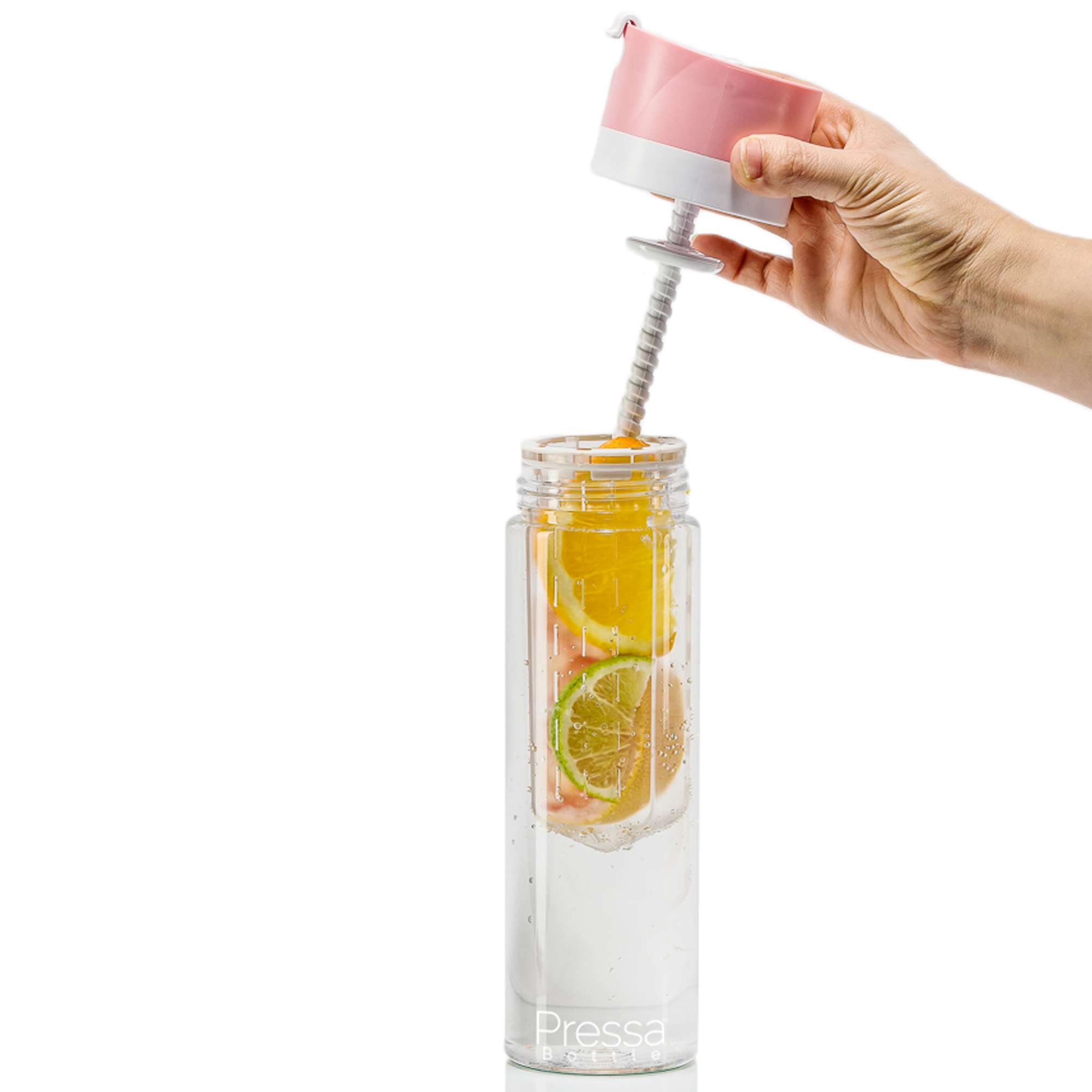 Pressa Bottle - Pink (Includes Bonus eBook "25 Fruit Infusion Water Recipes", a $7 value)