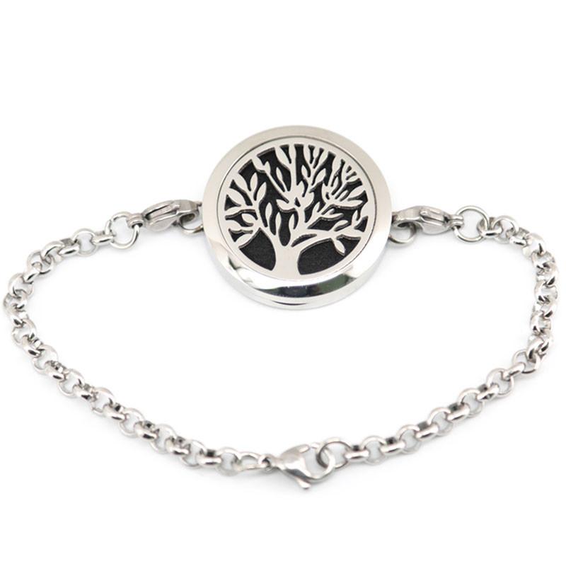 Stainless Steel Tree of Life Essential Oil Bracelet