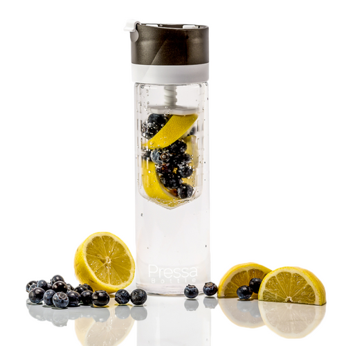 Pressa Bottle - Charcoal (Includes Bonus eBook "25 Fruit Infusion Water Recipes", a $7 value)