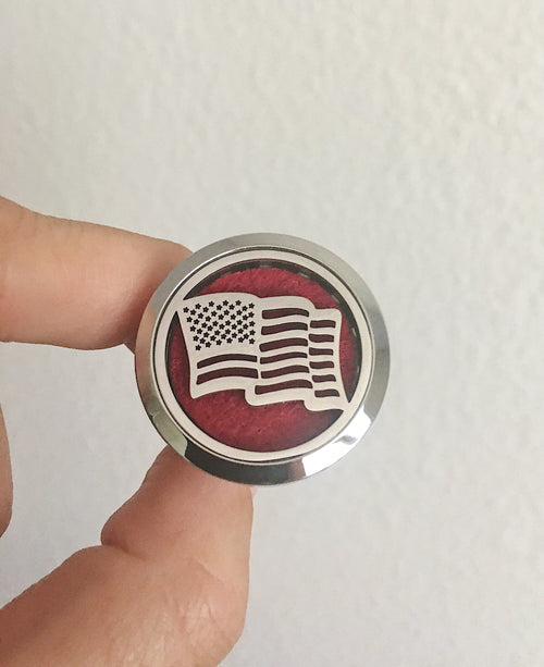 Stainless Steel American Flag Essential Oil Car Diffuser Clip