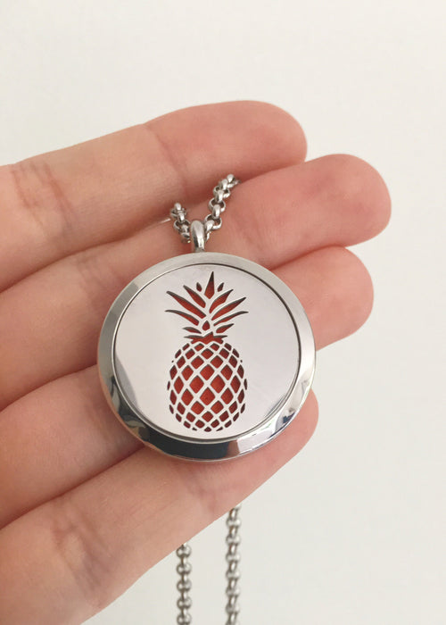 Stainless Steel Pineapple Essential Oil Necklace