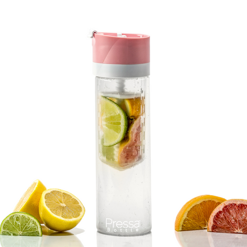 Pressa Bottle - Pink (Includes Bonus eBook "25 Fruit Infusion Water Recipes", a $7 value)