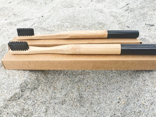 Charcoal Bristle Bamboo Toothbrush (Medium Bristle)